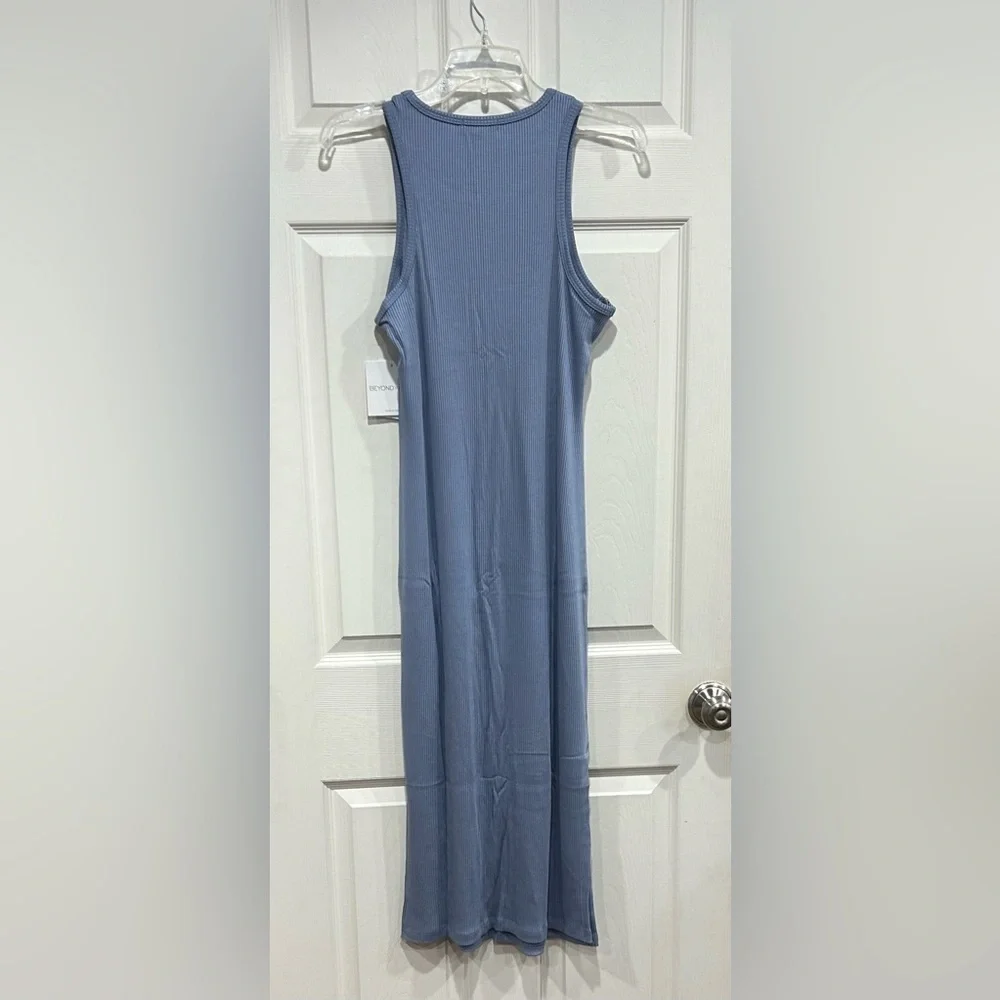 Beyond Yoga Women's Large Formation Tank Dress Blue NWT Midi Racerback